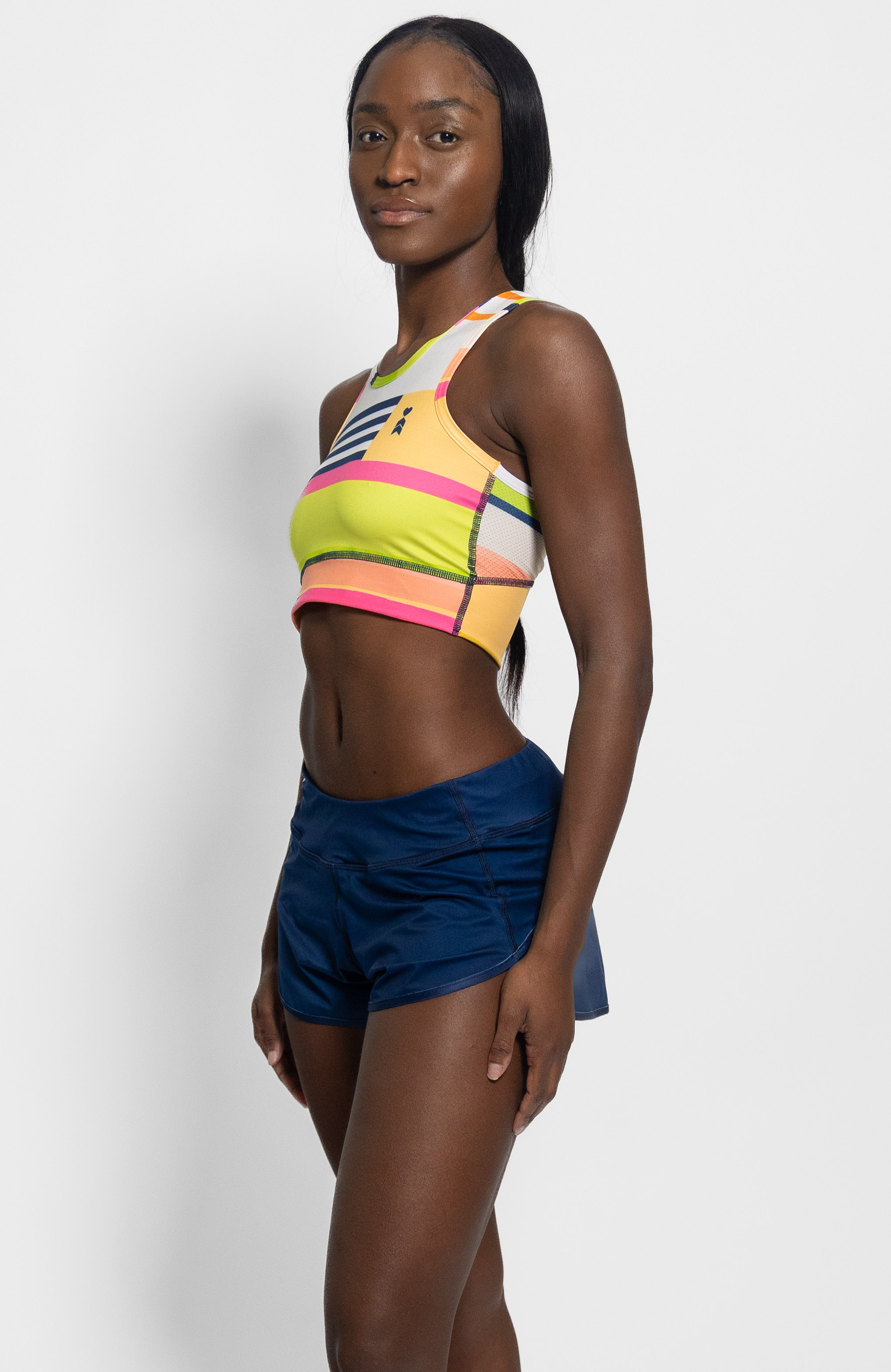 Coeur Sports Run Crop Top Run Tech Crop in Meridian