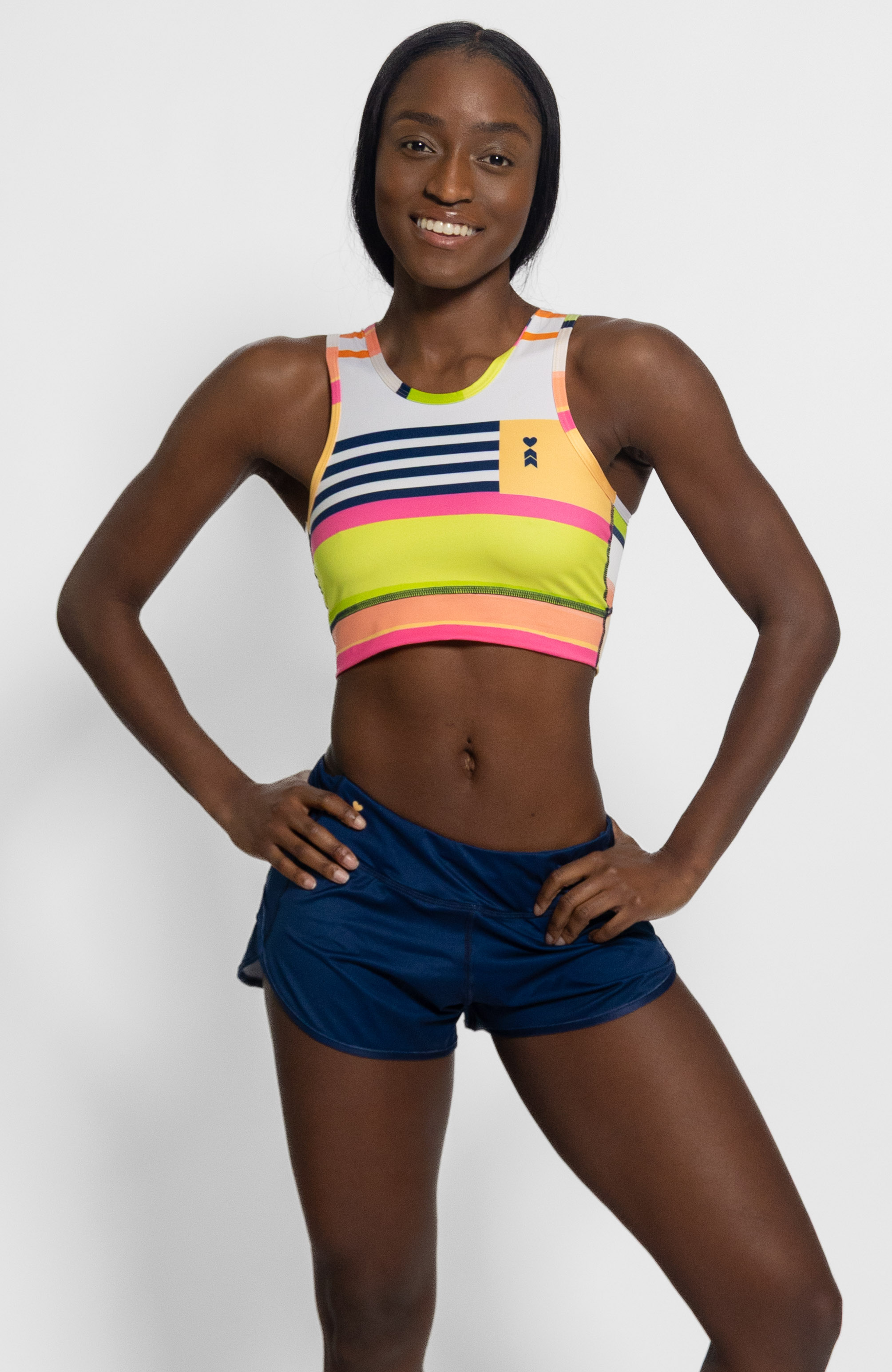Coeur Sports Run Crop Top Run Tech Crop in Meridian