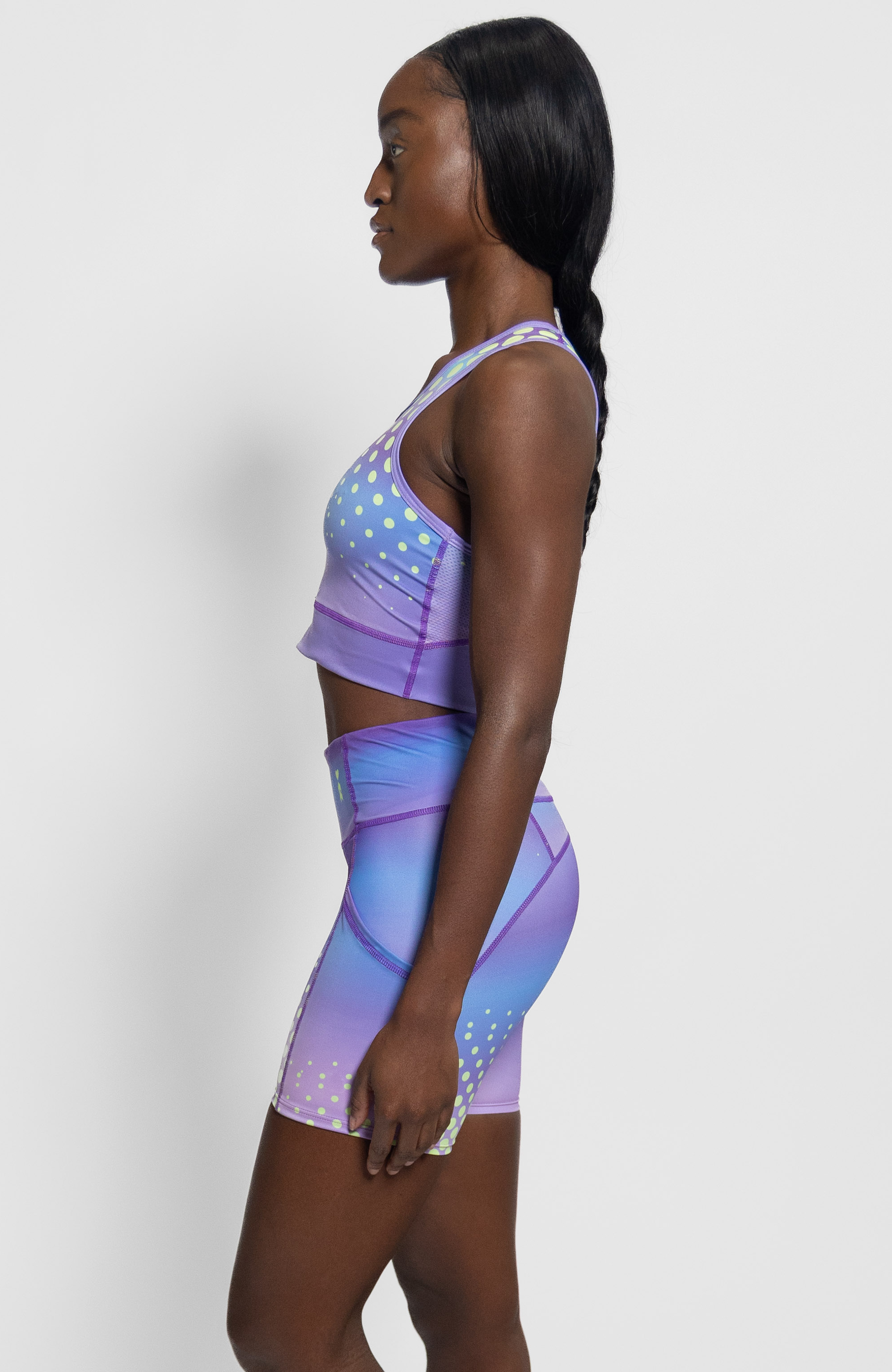 Coeur Sports Run Crop Top Run Tech Crop in Plush