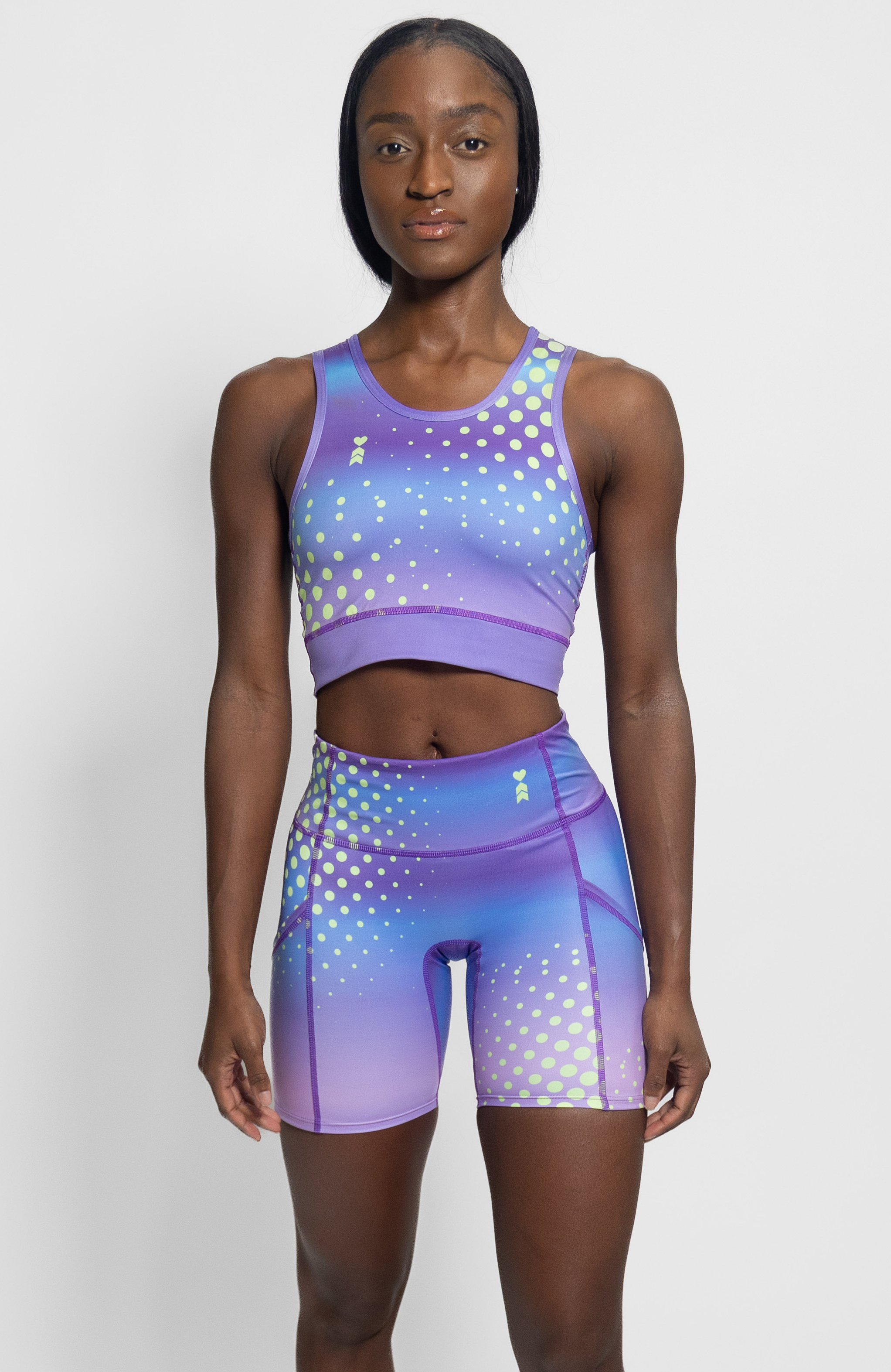 Coeur Sports Run Crop Top Run Tech Crop in Plush