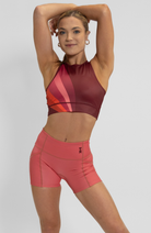Coeur Sports Run Crop Top Running Tech Crop in Sunburst