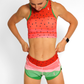 Coeur Sports Run Crop Top Watermelon Women's Running Tech Crop