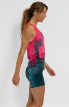 Coeur Sports Run Tank Women's Running Tank in Bougainvillea