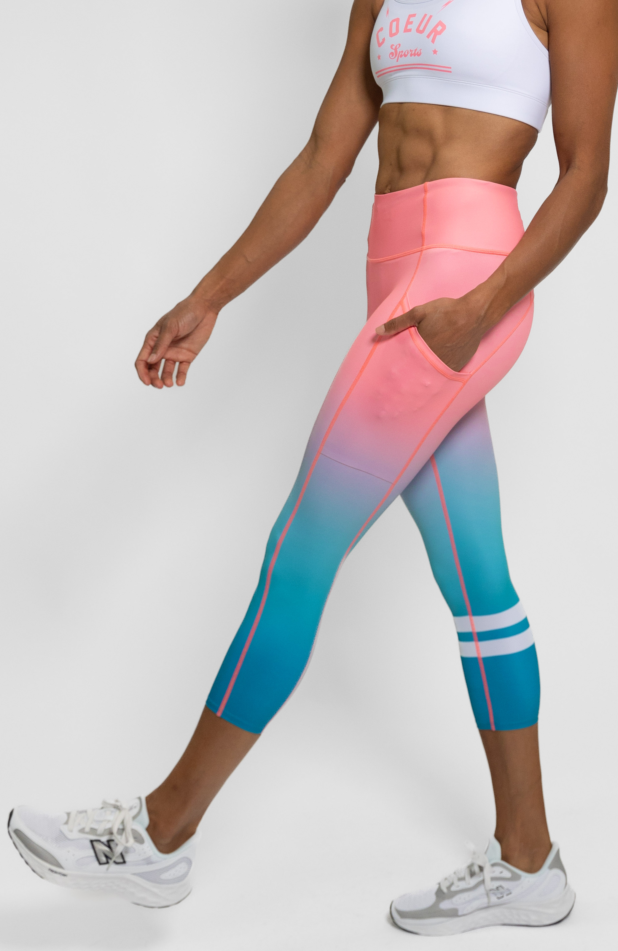 Coeur Sports Run Tights TCB 25 Performance Pocket 7/8 Capri Tights