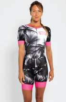 Coeur Sports Sleeved Tri Suit 3/4 Zip Sleeved Women's Trisuit in Aloha 26