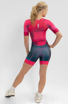 Coeur Sports Sleeved Tri Suit Sleeved Women's Trisuit in Bougainvillea
