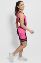 Coeur Sports Sleeved Tri Suit Sleeveless Trisuit in Pink Signature