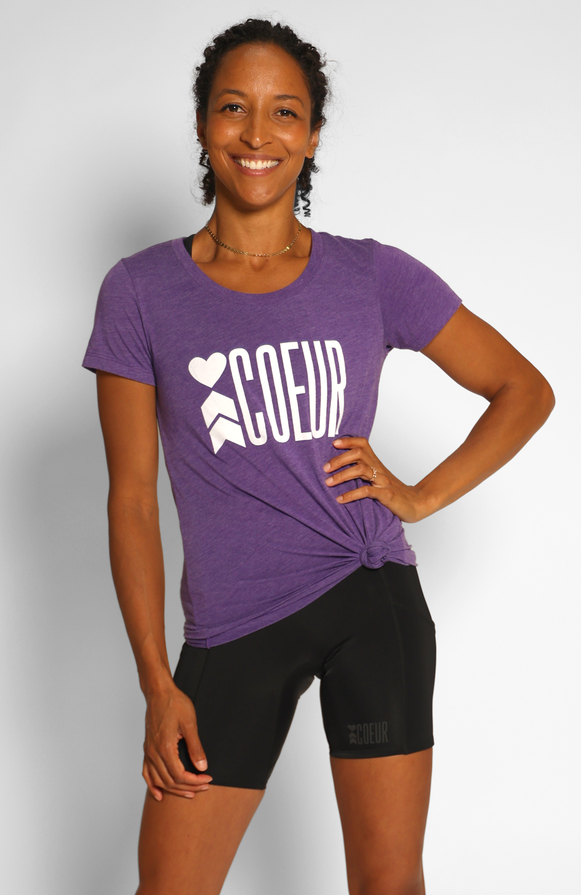 Coeur Sports Tank Purple Logo Tee