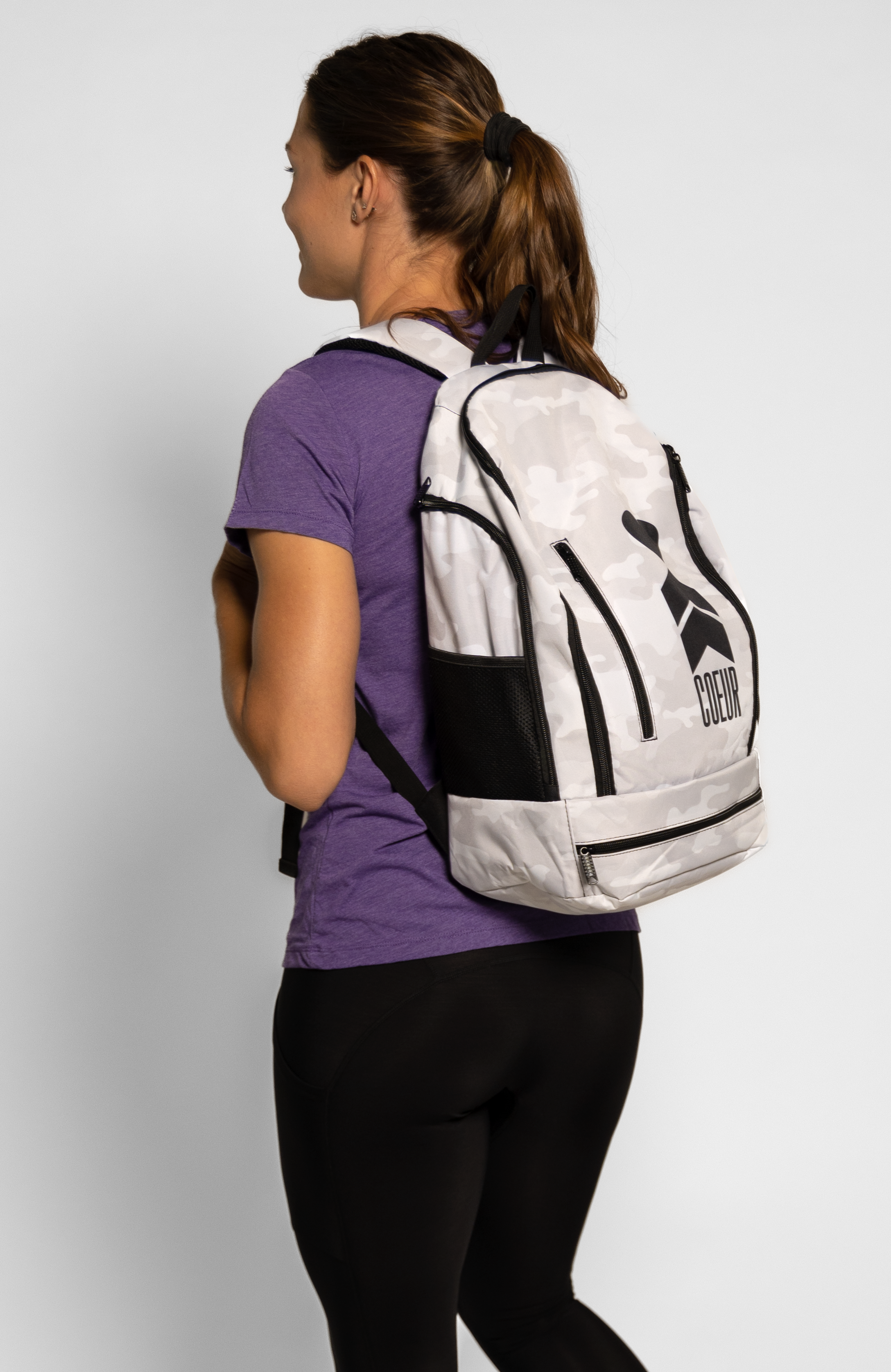 Coeur Sports Tote Bag White Out Camo Coeur White Camo Backpack