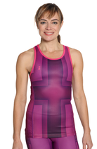 Coeur Sports Tri Tank Deep Purple Women's Triathlon Tank with Shelf Bra