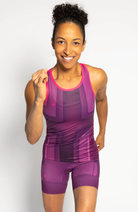Coeur Sports Tri Tank Deep Purple Women's Triathlon Tank with Shelf Bra