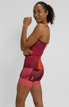 Coeur Sports Tri Tank Triathlon Tank Top with Shelf Bra in Sunburst