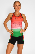 Coeur Sports Tri Tank Watermelon Women's Triathlon Tank with Shelf Bra