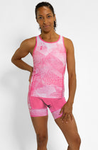Coeur Sports Tri Tank Women's Triathlon Tank Top with Shelf Bra in Crystallized