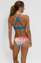 Coeur Sports X Back Bikini Top Halter Bikini Top in Aloha