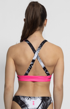 Coeur Sports X Back Bikini Top Halter Bikini Top in Aloha 26