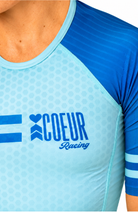 Coeur Sports Zele sleeved tri suit Zele Sleeved Aero Top in Blue