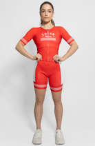 Coeur Sports Zele sleeved tri suit Zele Sleeved Triathlon Speedsuit in Red Signature