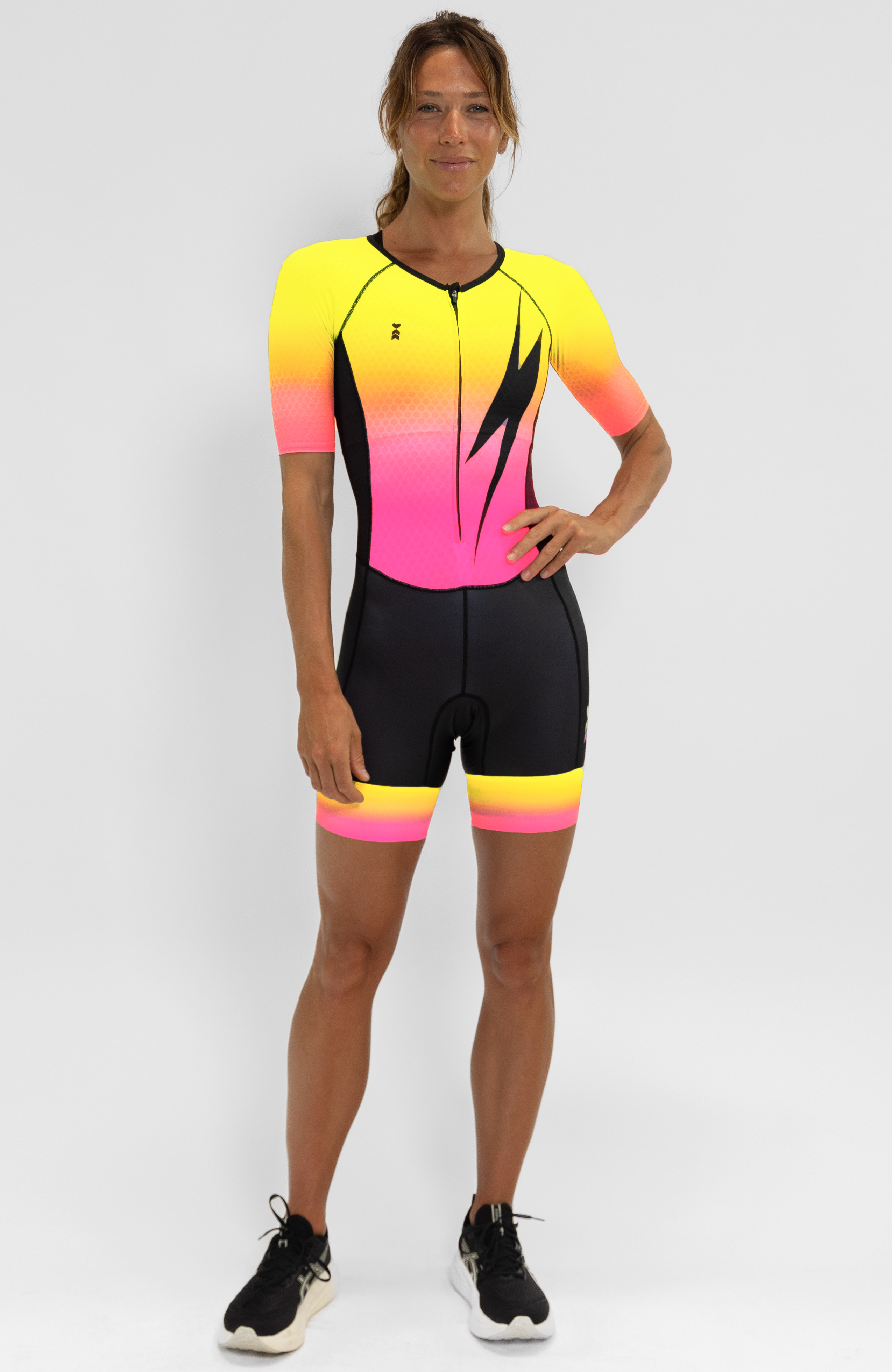 Coeur Sports Zele sleeved tri suit Zele Sleeved Triathlon Speedsuit in Voltage