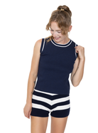 Nuzzle Clothing Nautical Stripe Top/Bottom Set Nautical Stripe Top/Bottom Set in Navy and White