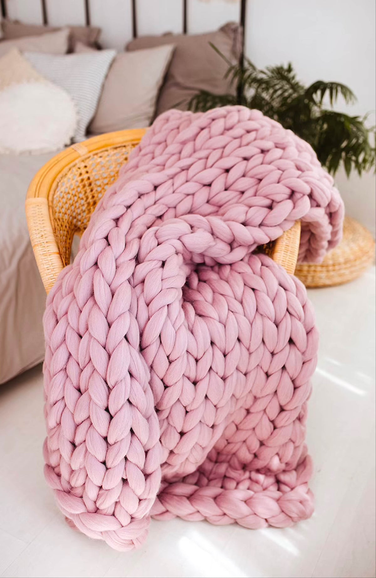 Rosewater Chunky Knit Blanket – Coeur Sports