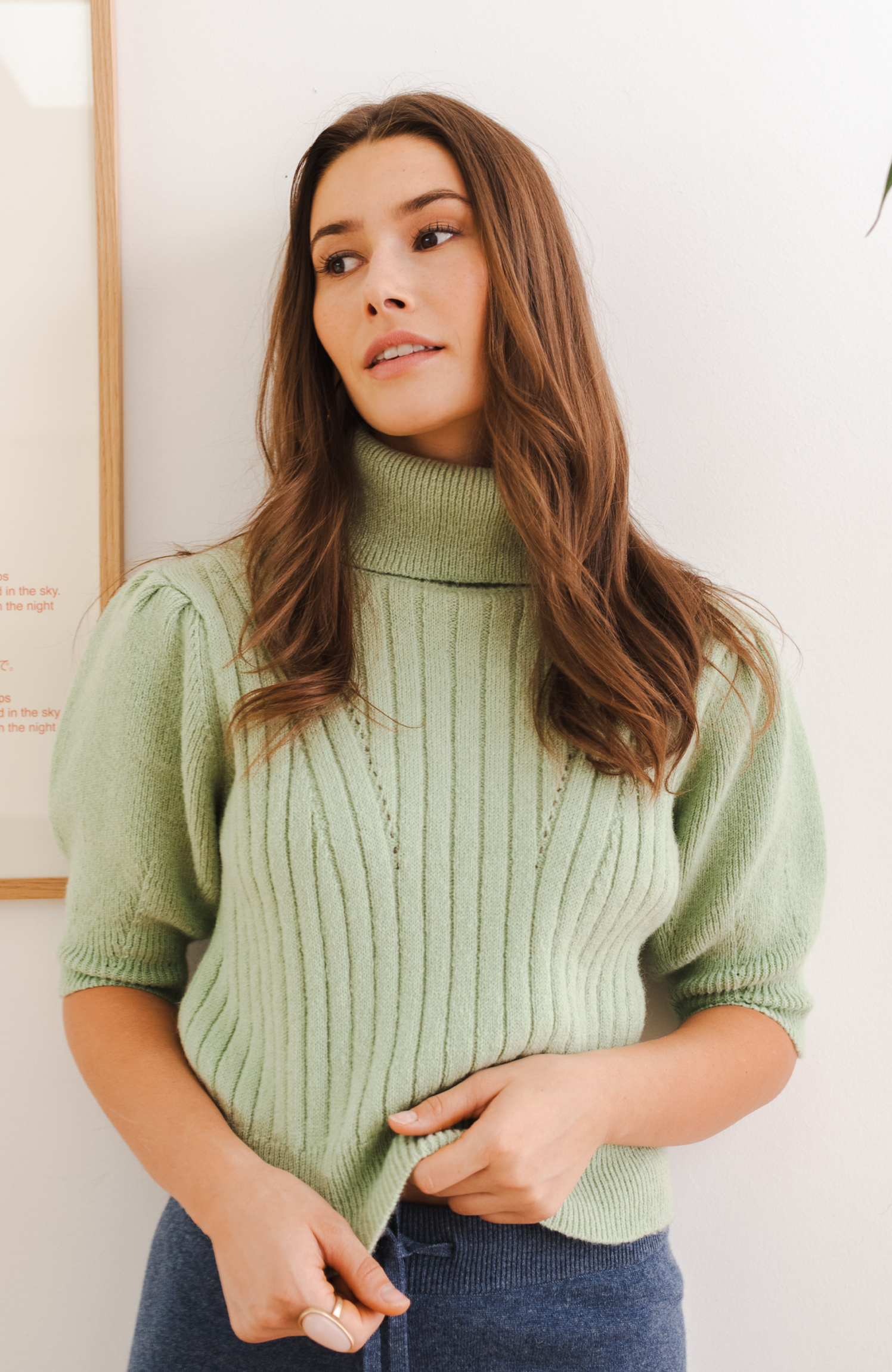 Nuzzle Clothing Puff Sleeve Turtleneck
