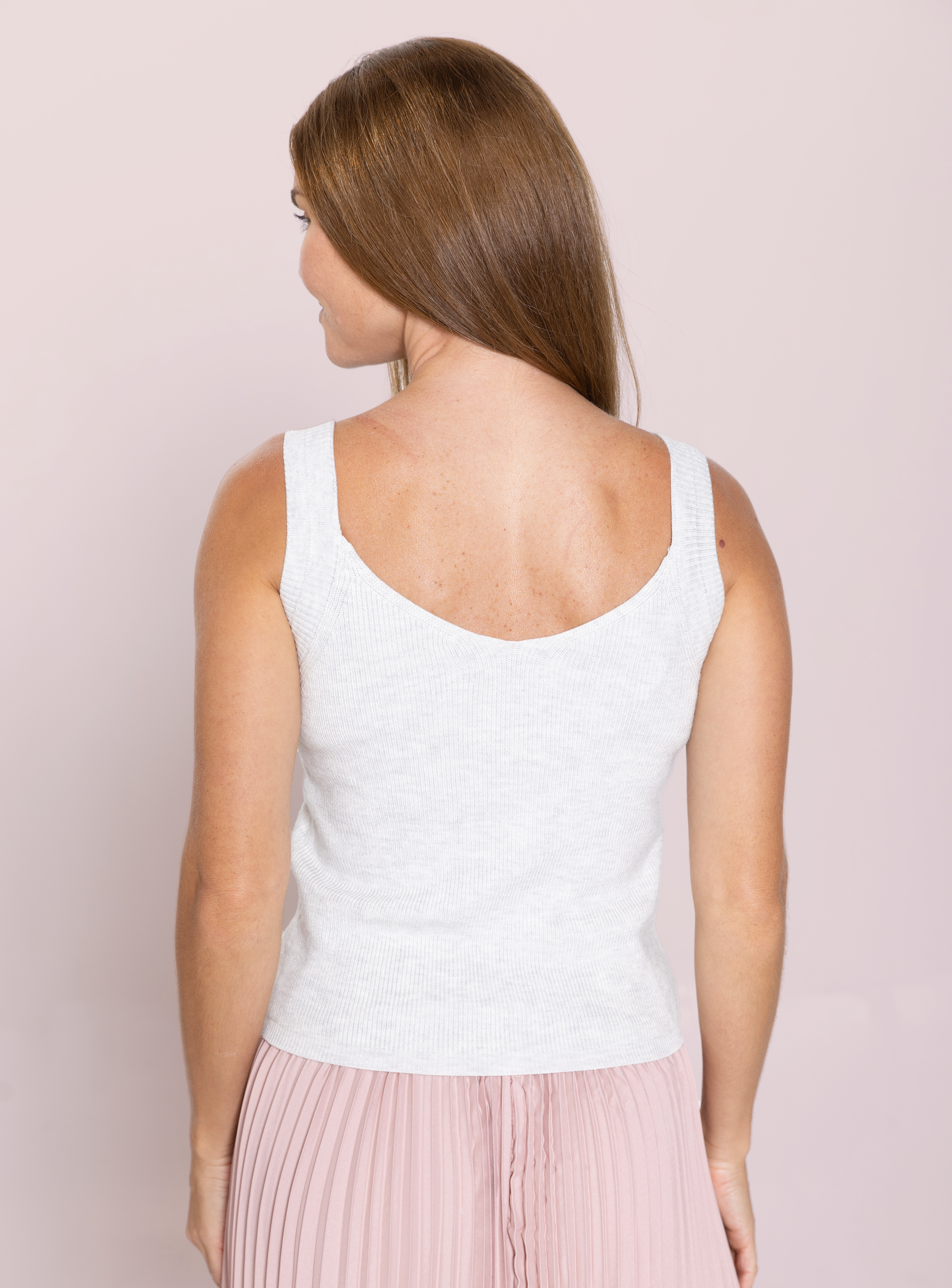 Nuzzle Clothing Shirts & Tops Knit Tank in Silver