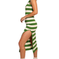 Nuzzle Clothing Striped Dress Green/Cream Striped Dress