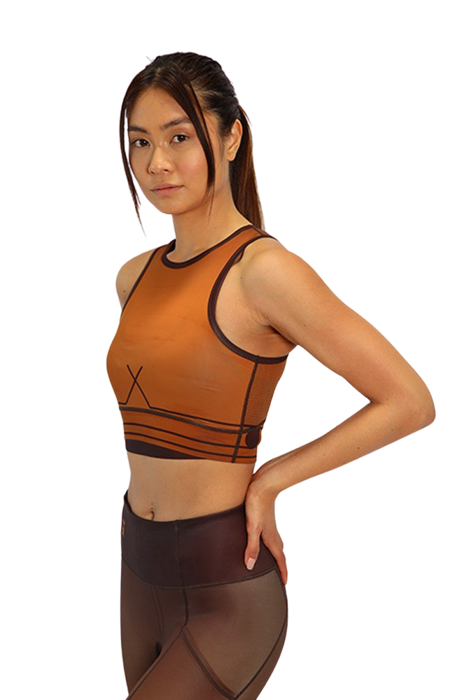 Coeur Sports Run Crop Autumn Women's Running Tech Crop Top